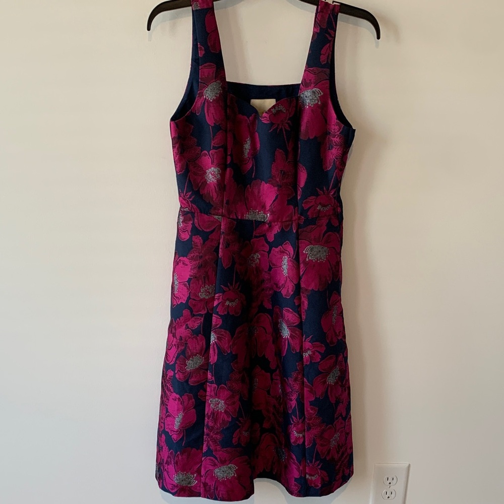 Modcloth Blue and Fuchsia midi Dress small NWOT